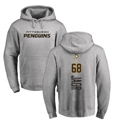 NHL Adidas Pittsburgh Penguins #68 Jaromir Jagr Ash Backer Pullover Hoodie