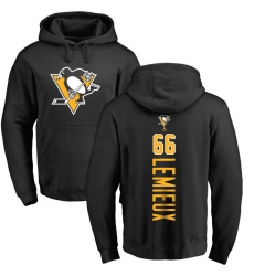 NHL Adidas Pittsburgh Penguins #66 Mario Lemieux Black Backer Pullover Hoodie