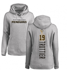 NHL Women's Adidas Pittsburgh Penguins #19 Bryan Trottier Ash Backer Pullover Hoodie