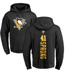 NHL Adidas Pittsburgh Penguins #41 Daniel Sprong Black Backer Pullover Hoodie