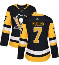 Women's Adidas Pittsburgh Penguins #7 Joe Mullen Authentic Black Home NHL Jersey