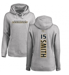 NHL Women's Adidas Nashville Predators #15 Craig Smith Ash Backer Pullover Hoodie