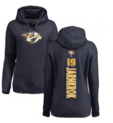 NHL Women's Adidas Nashville Predators #19 Calle Jarnkrok Navy Blue Backer Pullover Hoodie