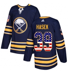 Men's Adidas Buffalo Sabres #39 Dominik Hasek Authentic Navy Blue USA Flag Fashion NHL Jersey