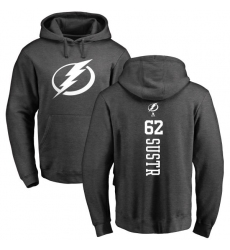 NHL Adidas Tampa Bay Lightning #62 Andrej Sustr Charcoal One Color Backer Pullover Hoodie