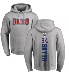 NHL Adidas Edmonton Oilers #94 Ryan Smyth Ash Backer Pullover Hoodie