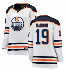 Women's Edmonton Oilers #19 Patrick Maroon Authentic White Away Fanatics Branded Breakaway NHL Jersey