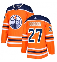 Men's Adidas Edmonton Oilers #27 Boyd Gordon Authentic Orange Home NHL Jersey