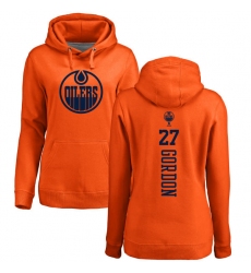 NHL Women's Adidas Edmonton Oilers #27 Boyd Gordon Orange One Color Backer Pullover Hoodie