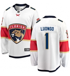 Men's Florida Panthers #1 Roberto Luongo Fanatics Branded White Away Breakaway NHL Jersey