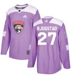 Youth Adidas Florida Panthers #27 Nick Bjugstad Authentic Purple Fights Cancer Practice NHL Jersey