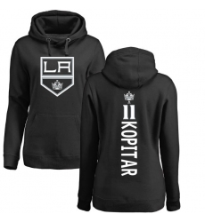 NHL Women's Adidas Los Angeles Kings #11 Anze Kopitar Black Backer Pullover Hoodie