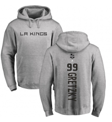 NHL Adidas Los Angeles Kings #99 Wayne Gretzky Ash Backer Pullover Hoodie