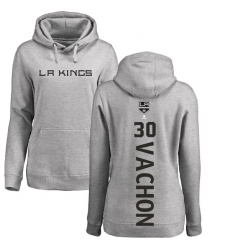 NHL Women's Adidas Los Angeles Kings #30 Rogie Vachon Ash Backer Pullover Hoodie