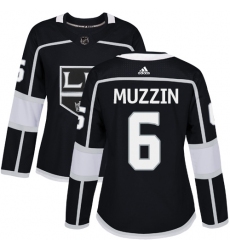 Women's Adidas Los Angeles Kings #6 Jake Muzzin Authentic Black Home NHL Jersey