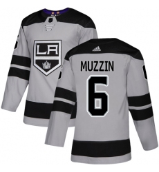 Youth Adidas Los Angeles Kings #6 Jake Muzzin Authentic Gray Alternate NHL Jersey