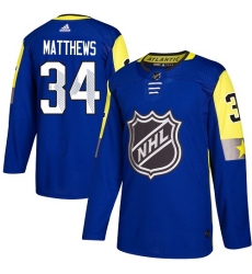 Men's Adidas Toronto Maple Leafs #34 Auston Matthews Authentic Royal Blue 2018 All-Star Atlantic Division NHL Jersey