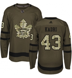 Men's Adidas Toronto Maple Leafs #43 Nazem Kadri Authentic Green Salute to Service NHL Jersey