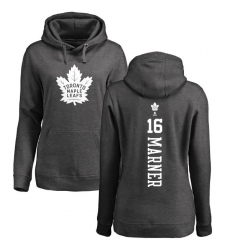 NHL Women's Adidas Toronto Maple Leafs #16 Mitchell Marner Charcoal One Color Backer Pullover Hoodie