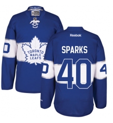 Men's Reebok Toronto Maple Leafs #40 Garret Sparks Premier Royal Blue 2017 Centennial Classic NHL Jersey