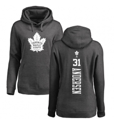 NHL Women's Adidas Toronto Maple Leafs #31 Frederik Andersen Charcoal One Color Backer Pullover Hoodie