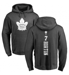 NHL Adidas Toronto Maple Leafs #7 Tim Horton Charcoal One Color Backer Pullover Hoodie