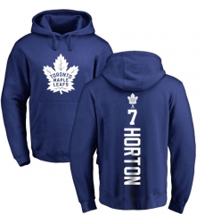 NHL Adidas Toronto Maple Leafs #7 Tim Horton Royal Blue Backer Pullover Hoodie