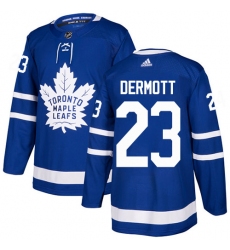 Men's Adidas Toronto Maple Leafs #23 Travis Dermott Authentic Royal Blue Home NHL Jersey