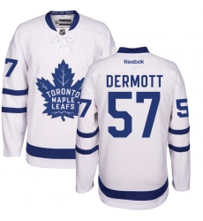 Women's Reebok Toronto Maple Leafs #57 Travis Dermott Authentic White Away NHL Jersey