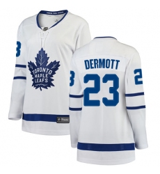 Women's Toronto Maple Leafs #23 Travis Dermott Authentic White Away Fanatics Branded Breakaway NHL Jersey