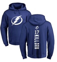 NHL Adidas Tampa Bay Lightning #17 Alex Killorn Royal Blue Backer Pullover Hoodie