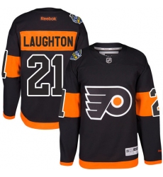 Men's Reebok Philadelphia Flyers #21 Scott Laughton Authentic Black 2017 Stadium Series NHL Jersey