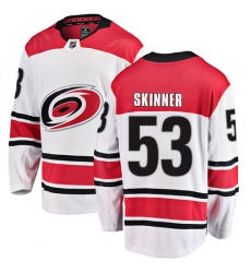 Men's Carolina Hurricanes #53 Jeff Skinner Fanatics Branded White Away Breakaway NHL Jersey