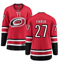 Women's Carolina Hurricanes #27 Justin Faulk Fanatics Branded Red Home Breakaway NHL Jersey