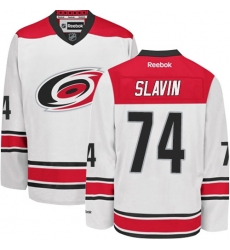 Youth Reebok Carolina Hurricanes #74 Jaccob Slavin Authentic White Away NHL Jersey