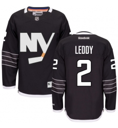 Men's Reebok New York Islanders #2 Nick Leddy Premier Black Third NHL Jersey