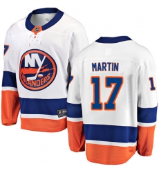 Men's New York Islanders #17 Matt Martin Fanatics Branded White Away Breakaway NHL Jersey