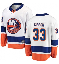 Youth New York Islanders #33 Christopher Gibson Fanatics Branded White Away Breakaway NHL Jersey