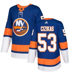 Youth Adidas New York Islanders #53 Casey Cizikas Authentic Royal Blue Home NHL Jersey