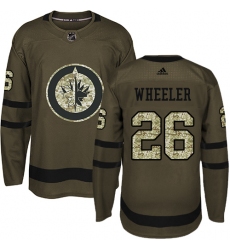 Men's Adidas Winnipeg Jets #26 Blake Wheeler Premier Green Salute to Service NHL Jersey