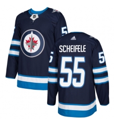 Men's Adidas Winnipeg Jets #55 Mark Scheifele Premier Navy Blue Home NHL Jersey