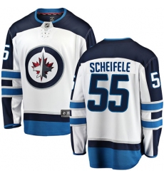 Men's Winnipeg Jets #55 Mark Scheifele Fanatics Branded White Away Breakaway NHL Jersey