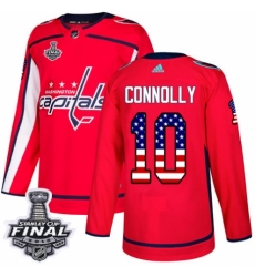 Youth Adidas Washington Capitals #10 Brett Connolly Authentic Red USA Flag Fashion 2018 Stanley Cup Final NHL Jersey