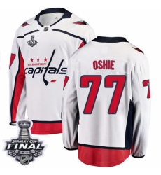 Youth Washington Capitals #77 T.J. Oshie Fanatics Branded White Away Breakaway 2018 Stanley Cup Final NHL Jersey