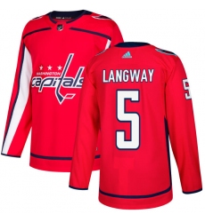 Youth Adidas Washington Capitals #5 Rod Langway Premier Red Home NHL Jersey