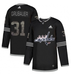 Men's Adidas Washington Capitals #31 Philipp Grubauer Black 1 Authentic Classic Stitched NHL Jersey