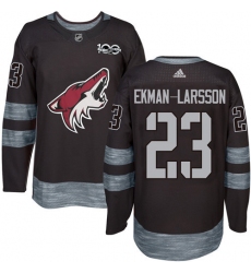 Men's Adidas Arizona Coyotes #23 Oliver Ekman-Larsson Authentic Black 1917-2017 100th Anniversary NHL Jersey