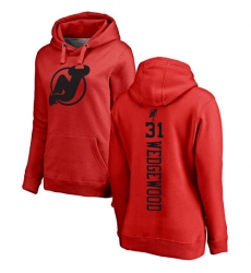 NHL Women's Adidas New Jersey Devils #31 Scott Wedgewood Red One Color Backer Pullover Hoodie