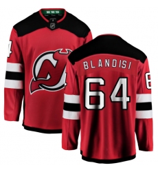 Men's New Jersey Devils #64 Joseph Blandisi Fanatics Branded Red Home Breakaway NHL Jersey