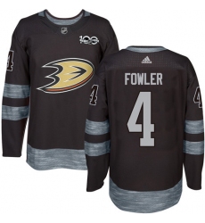 Men's Adidas Anaheim Ducks #4 Cam Fowler Authentic Black 1917-2017 100th Anniversary NHL Jersey